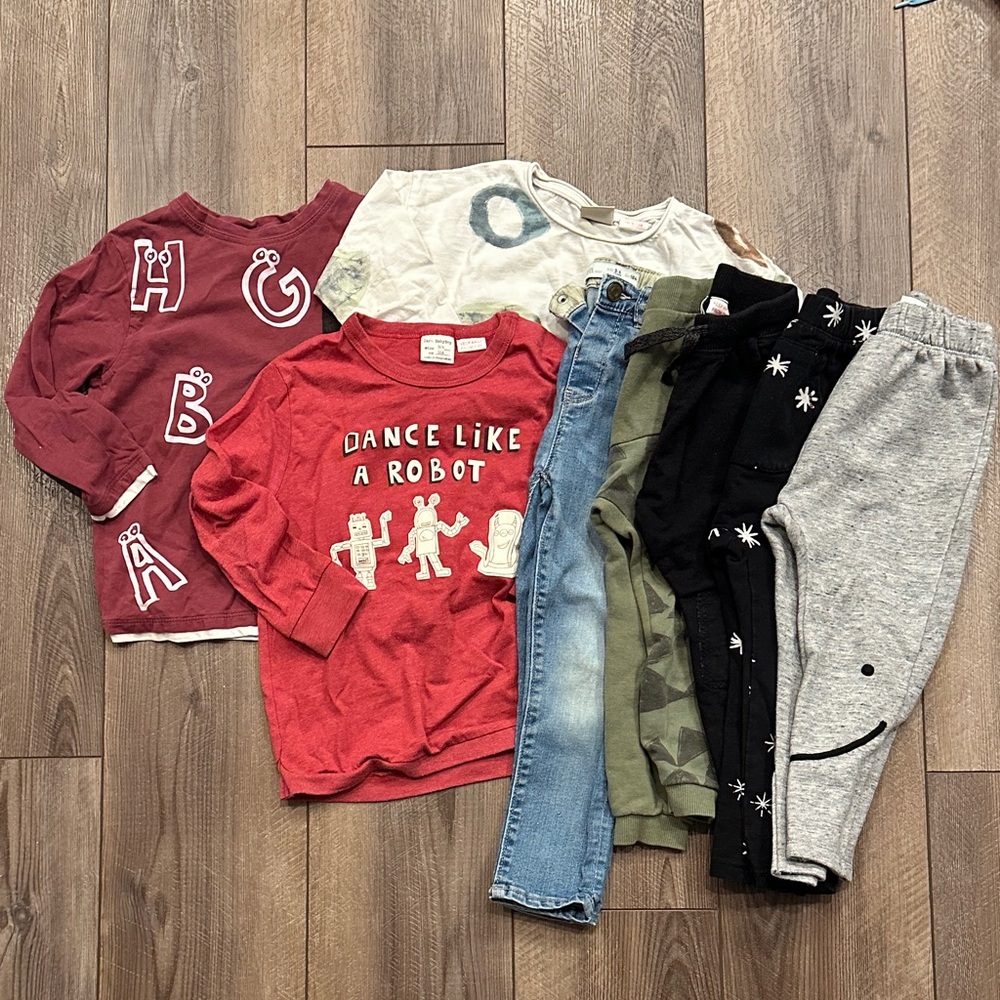 Zara Kids Bundle / Boys Size 3-4 / 3 Long Sleeve Shirts and 5 Pants